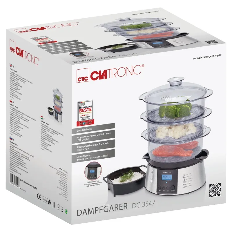 Пароварка Clatronic DG 3547 Inox : легкість у приготуванні здорової їжі